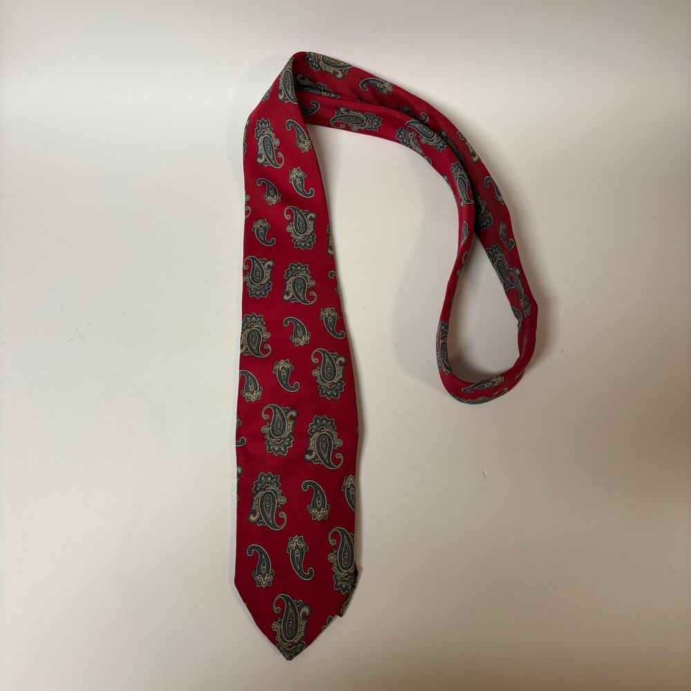 Andhurst Mens Red Paisley‎ Silk Blend Necktie Formal Business Wedding Accessory